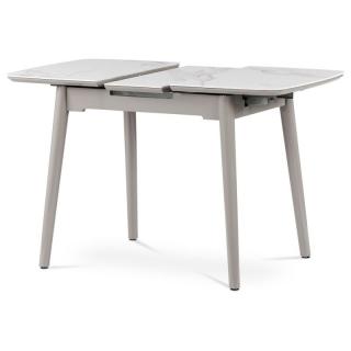 Rozkladací jedálenský stôl 110+30 s keramickou doskou v bielej farbe