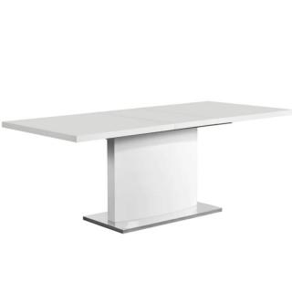 Rozkladací jedálenský stôl, biela vysoký lesk HG (k248976)