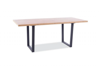 Rozkladací stôl do jedálne z laminovanej dosky 138-180, dub wotan/čierna