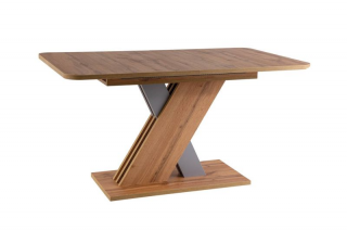 Rozkladací stôl s jednoduchou konštrukciou dub wotan-strieborná