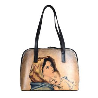 Ručne maľovaná kabelka inšpirovaná motívom Roberto Ferruzzi - Madonnina