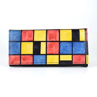 Ručne maľovaná kožená peňaženka s motívom Mozaika
