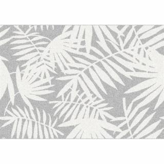 Sivý koberec s bielymi listami, 57x90 (k268028)