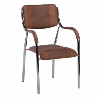 Stohovateľná stolička, hnedá ekokoža (k255198)