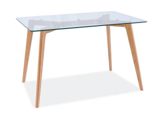 Stôl zo sklenou doskou 120, dub (n147346)