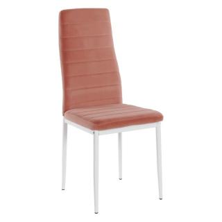 Stolička s jednoduchým dizajnom ružová Velvet látka
