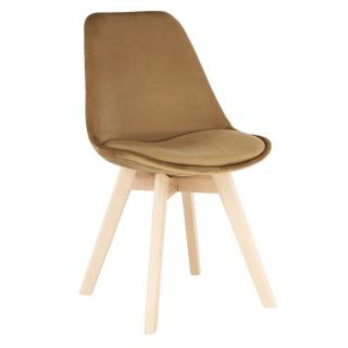 Stolička s mäkkým sedadlom hnedá Velvet látka/buk (k284343)