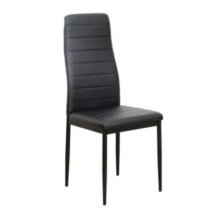 Stolička s moderným a jednoduchým dizajnom čierna ekokoža
