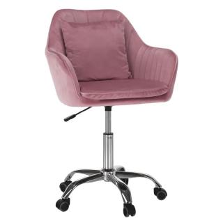 Štýlové a pohodlné kancelárske kreslo, ružová Velvet látka