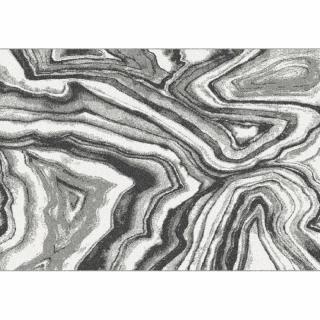 Štýlový koberec s bielo-čiernym vzorom, 100x150 (k267964)