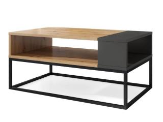 Štýlový moderný konferenčný stolík, čierna-dub artisan-antracyt