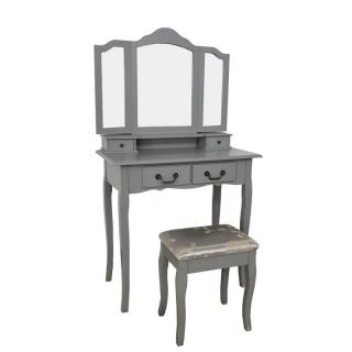 Toaletný stolík v barokovom štýle, sivá/strieborná (k287070)