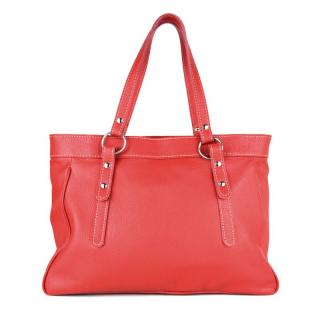 Veľká kožená kabelka v červenej farbe (V8602-CER)