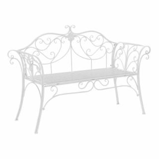 Záhradná kovová lavička biela (k263601)