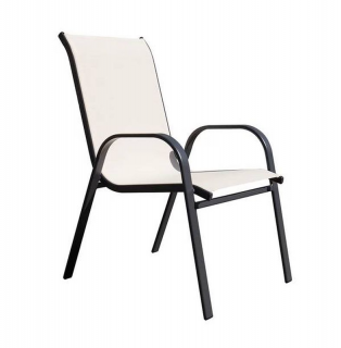 Záhradná stohovateľná stolička, čierna/cappucino (n189700)