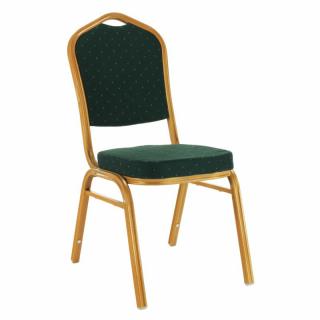 Zasadacia stohovateľná stolička, zelená-zlatý náter