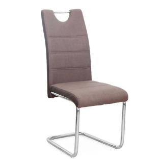 Zaujímavá stolička, látka hnedá/ekokoža hnedá (k182199)