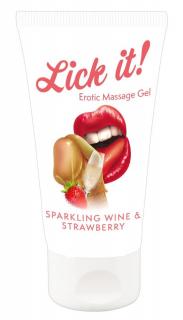 Gél na orálny sex LICK IT 50ml šampanské s jahodami