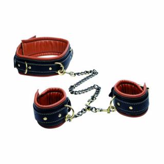 Kožené BDSM putá s obojkom Coax Collar To Wrist