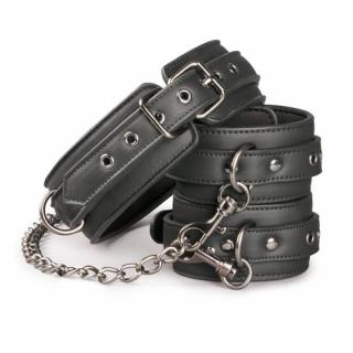 Kožený obojok s putami na nohy Leather Collar With Anklecuff