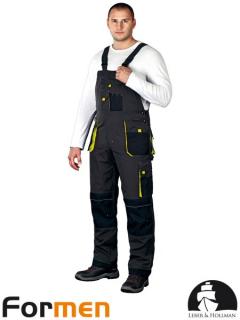 Pracovné nohavice s náprsenkou LHFMN -B SBY Farba: Sivo-žltá, Veľkosť číslo: 46