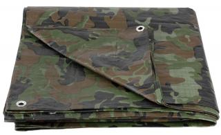 Plachta Tarpaulin Khaki 8x12 m, 80 g/m, zakrývacia, oliva/kamufláž, s okami