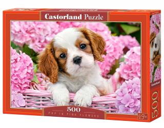 Castorland Puzzle Pup in Pink Flowers  500 Dielikov (52233)