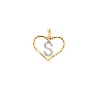 Zlatý prívesok písmenko S v srdci
