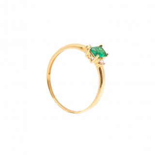 Zlatý prsteň COLISTA1 so zeleným kameňom