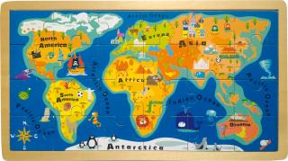 SMALL FOOT Dřevěné puzzle Mapa světa 24 dílků