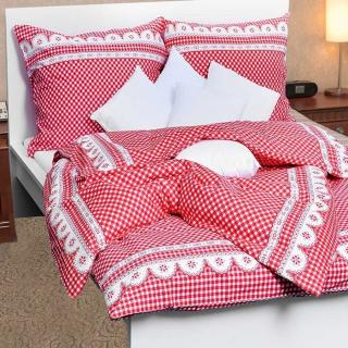Bavlnené posteľné návliečky Babička červená Materiál: Bavlna DELUXE, Rozmer: 1x70x90/1x140x200cm, Farba: Červená