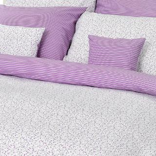 Bavlnené posteľné návliečky Kvietok pruh fialový Materiál: 100% BAVLNA, Rozmer: 1x70x90/1x140x200cm