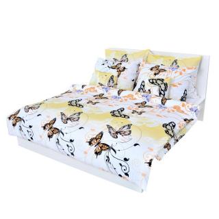 Bavlnené posteľné návliečky Motýľ žltý Materiál: 100% BAVLNA, Rozmer: 1x70x90/1x140x200cm