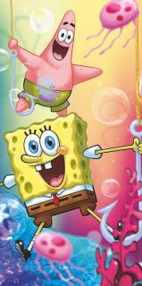 Detská osuška Sponge Bob 012 Materiál: 100% BAVLNA FROTE, Rozmer: 70x140cm