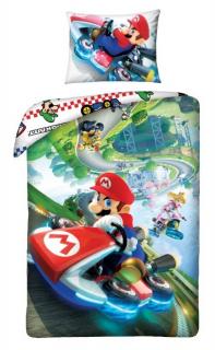 Detské návliečky Super Mario Kart Materiál: Hladká bavlna, Rozmer: 1x70x90/1x140x200cm