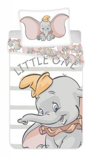 Detské obliečky Dumbo grey stripe Materiál: Hladká bavlna, Rozmer: 1x70x90/1x140x200cm