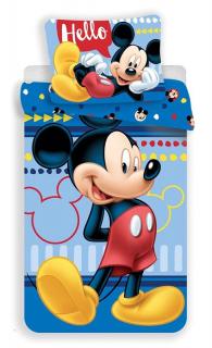 Detské obliečky Mickey 004 Hello Materiál: Hladká bavlna, Rozmer: 1x70x90/1x140x200cm