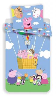 Detské posteľné obliečky Peppa Pig 001 Materiál: Hladká bavlna, Rozmer: 1x70x90/1x140x200cm