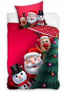Detské Vianočné návliečky Pozdrav zo severného pólu Materiál: Hladká bavlna, Rozmer: 1x70x90/1x140x200cm