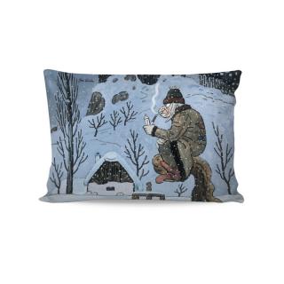 Návlek Josef Lada Vodník v zime Materiál: Bavlna DELUXE DIGITAL, Rozmer: Digital návlek 33x50cm