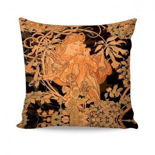 Návlek Ženy s kvetinami Alfons Mucha Materiál: Bavlna DELUXE DIGITAL, Rozmer: Digital návlek 40x40cm