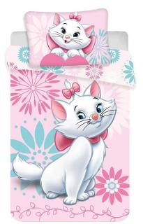 Obliečky do postieľky Marie cat flowers baby Disney Materiál: Hladká bavlna, Rozmer: 1x40x60/1x100x135cm