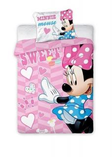 Obliečky do postieľky Minnie Mouse 05 baby Disney Materiál: Hladká bavlna, Rozmer: 1x40x60/1x100x135cm