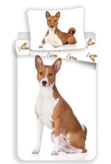 Posteľné obliečky Basenji Materiál: Hladká bavlna, Rozmer: 1x70x90/1x140x200cm