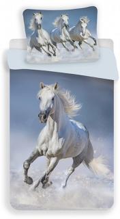 Posteľné obliečky foto Horses white Materiál: Hladká bavlna, Rozmer: 1x70x90/1x140x200cm