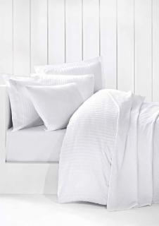 Saténové obliečky STRIPE WHITE issimo Home Materiál: Bavlnený satén, Rozmer: 1x70x90/1x140x200cm, Farba: Biela