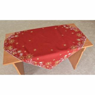 Vianočný obrus červený 15 Materiál: 100% Polyester, Rozmer: 40x90cm