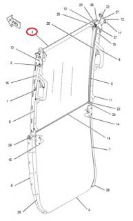 Čelné sklo, horné CATERPILLAR 1674065, 167-4065 (CATERPILLAR 312C, 315C, 318C, 319C, 319D, 320C)