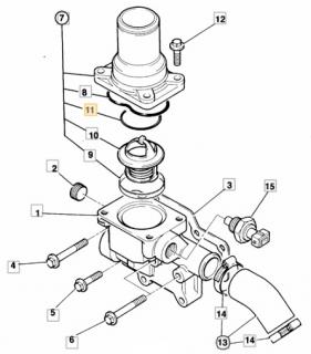 O kruzok domca termostatu motora PERKINS, 2CX 3CX 4CX 02/202046