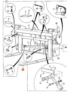 Paletizačné vidly teleskopického nákladača JCB 100 x 40 x 1067, 545/82121